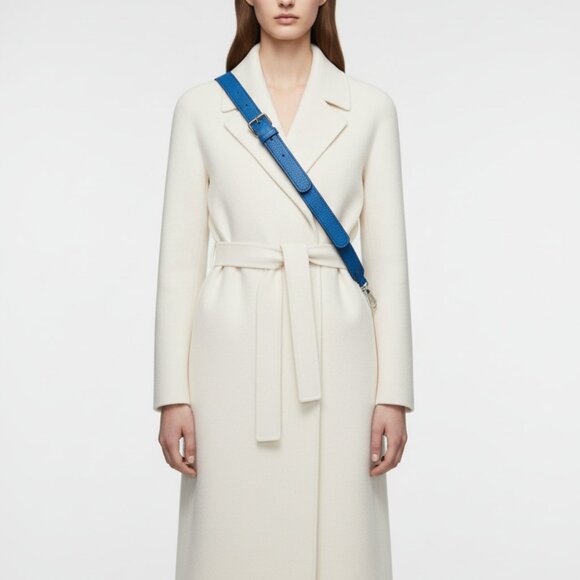 MARC JACOBS blue leather bag strap with silver logo hardware - Picture 10 of 10